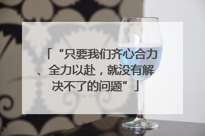 “只要我们齐心合力、全力以赴，就没有解决不了的问题”