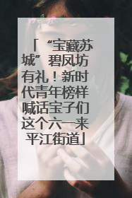 “宝藏苏城”碧凤坊有礼！新时代青年榜样喊话宝子们这个六一来平江街道