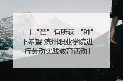 “芒”有所获 “种”下希望 滨州职业学院进行劳动实践教育活动