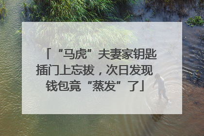 “马虎”夫妻家钥匙插门上忘拔，次日发现钱包竟“蒸发”了