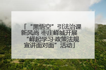 “黑悟空”引法治课新风尚 枣庄峄城开展“峄起学习·政策法规宣讲面对面”活动