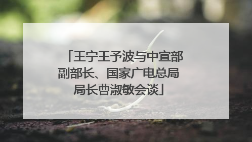 王宁王予波与中宣部副部长、国家广电总局局长曹淑敏会谈