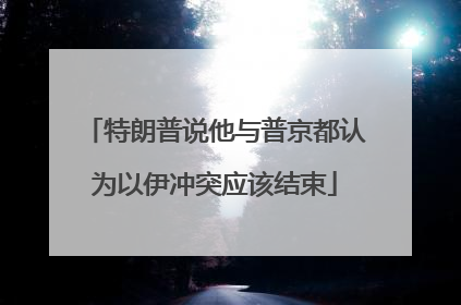 特朗普说他与普京都认为以伊冲突应该结束