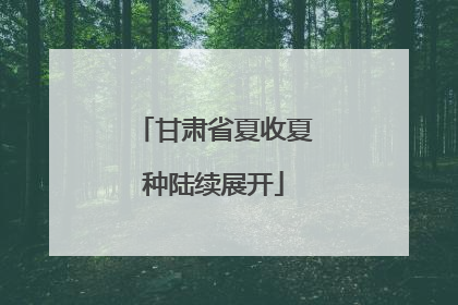 甘肃省夏收夏种陆续展开