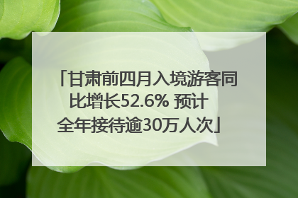 甘肃前四月入境游客同比增长52.6% 预计全年接待逾30万人次