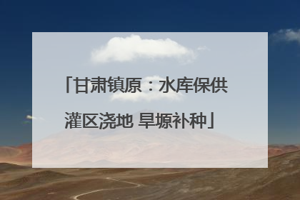 甘肃镇原：水库保供 灌区浇地 旱塬补种