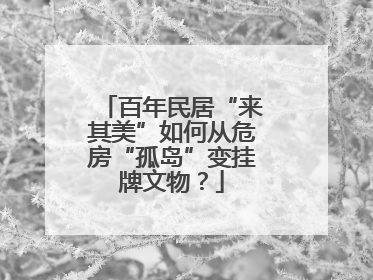 百年民居“来其美”如何从危房“孤岛”变挂牌文物？