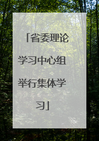 省委理论学习中心组举行集体学习