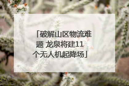 破解山区物流难题 龙泉将建11个无人机起降场