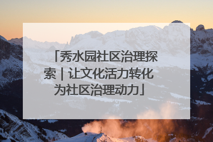 秀水园社区治理探索｜让文化活力转化为社区治理动力