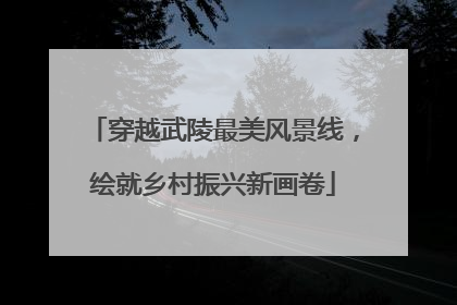 穿越武陵最美风景线，绘就乡村振兴新画卷
