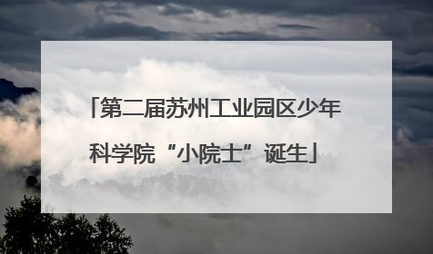 第二届苏州工业园区少年科学院“小院士”诞生