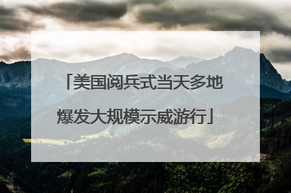 美国阅兵式当天多地爆发大规模示威游行