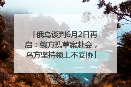 俄乌谈判6月2日再启：俄方携草案赴会，乌方坚持领土不妥协