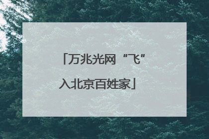 万兆光网“飞”入北京百姓家