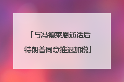 与冯德莱恩通话后 特朗普同意推迟加税