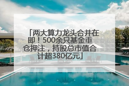 两大算力龙头合并在即！500余只基金重仓押注，持股总市值合计超380亿元