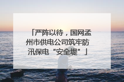 严阵以待，国网孟州市供电公司筑牢防汛保电“安全堤”