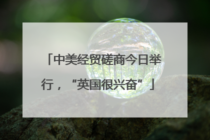 中美经贸磋商今日举行，“英国很兴奋”