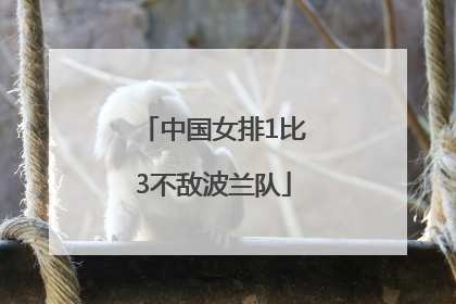 中国女排1比3不敌波兰队
