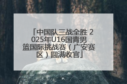 中国队三战全胜 2025年U16国青男篮国际挑战赛（广安赛区）圆满收官
