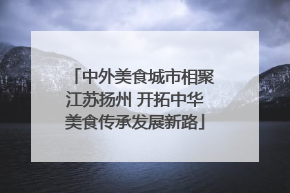 中外美食城市相聚江苏扬州 开拓中华美食传承发展新路