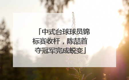 中式台球球员锦标赛收杆，陈喆首夺冠军完成蜕变