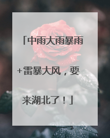中雨大雨暴雨+雷暴大风，要来湖北了！