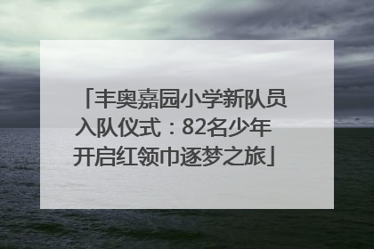 丰奥嘉园小学新队员入队仪式：82名少年开启红领巾逐梦之旅