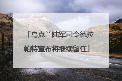 乌克兰陆军司令德拉帕特宣布将继续留任