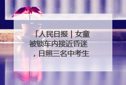 人民日报｜女童被锁车内接近昏迷，日照三名中考生果断破窗救人