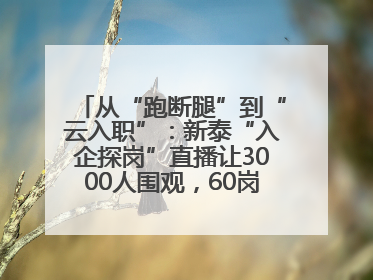 从“跑断腿”到“云入职”：新泰“入企探岗”直播让3000人围观，60岗位一周填满