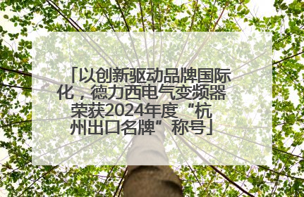 以创新驱动品牌国际化，德力西电气变频器荣获2024年度“杭州出口名牌”称号