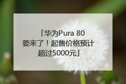 华为Pura 80要来了！起售价格预计超过5000元