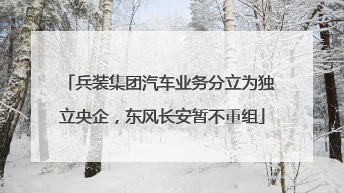 兵装集团汽车业务分立为独立央企，东风长安暂不重组