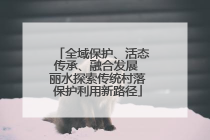 全域保护、活态传承、融合发展 丽水探索传统村落保护利用新路径