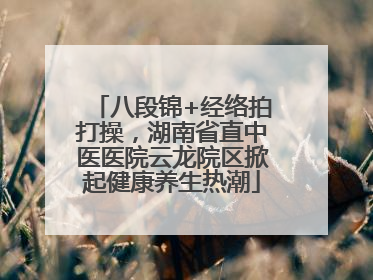 八段锦+经络拍打操，湖南省直中医医院云龙院区掀起健康养生热潮
