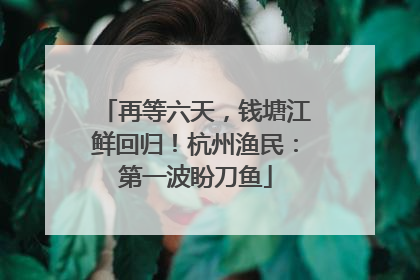 再等六天，钱塘江鲜回归！杭州渔民：第一波盼刀鱼