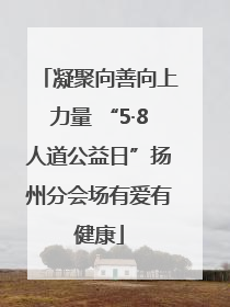 凝聚向善向上力量 “5·8人道公益日”扬州分会场有爱有健康