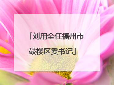 刘用全任福州市鼓楼区委书记