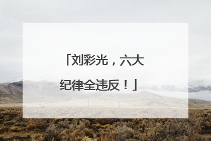 刘彩光，六大纪律全违反！