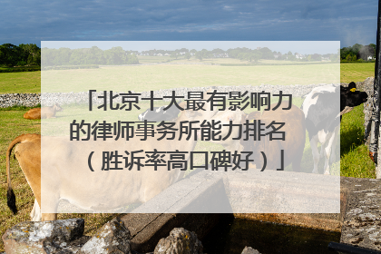 北京十大最有影响力的律师事务所能力排名（胜诉率高口碑好）