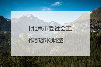 北京市委社会工作部部长调整