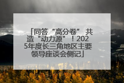 同答“高分卷” 共造“动力源”！2025年度长三角地区主要领导座谈会侧记