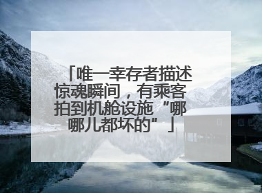 唯一幸存者描述惊魂瞬间，有乘客拍到机舱设施“哪哪儿都坏的”