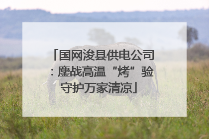 国网浚县供电公司：鏖战高温“烤”验 守护万家清凉