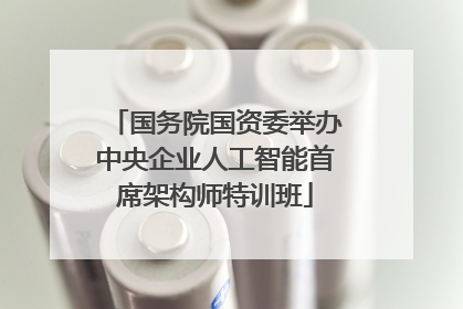 国务院国资委举办中央企业人工智能首席架构师特训班
