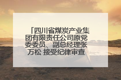 四川省煤炭产业集团有限责任公司原党委委员、副总经理张万松 接受纪律审查和监察调查