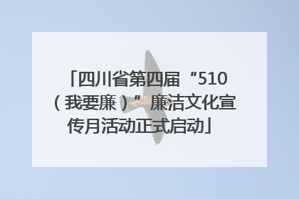 四川省第四届“510（我要廉）”廉洁文化宣传月活动正式启动