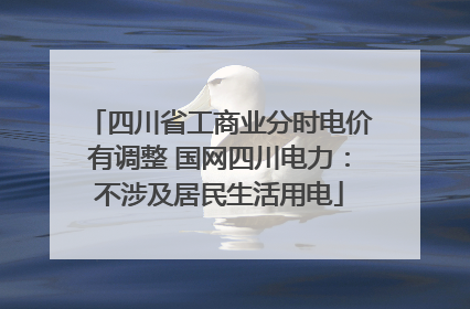 四川省工商业分时电价有调整 国网四川电力：不涉及居民生活用电